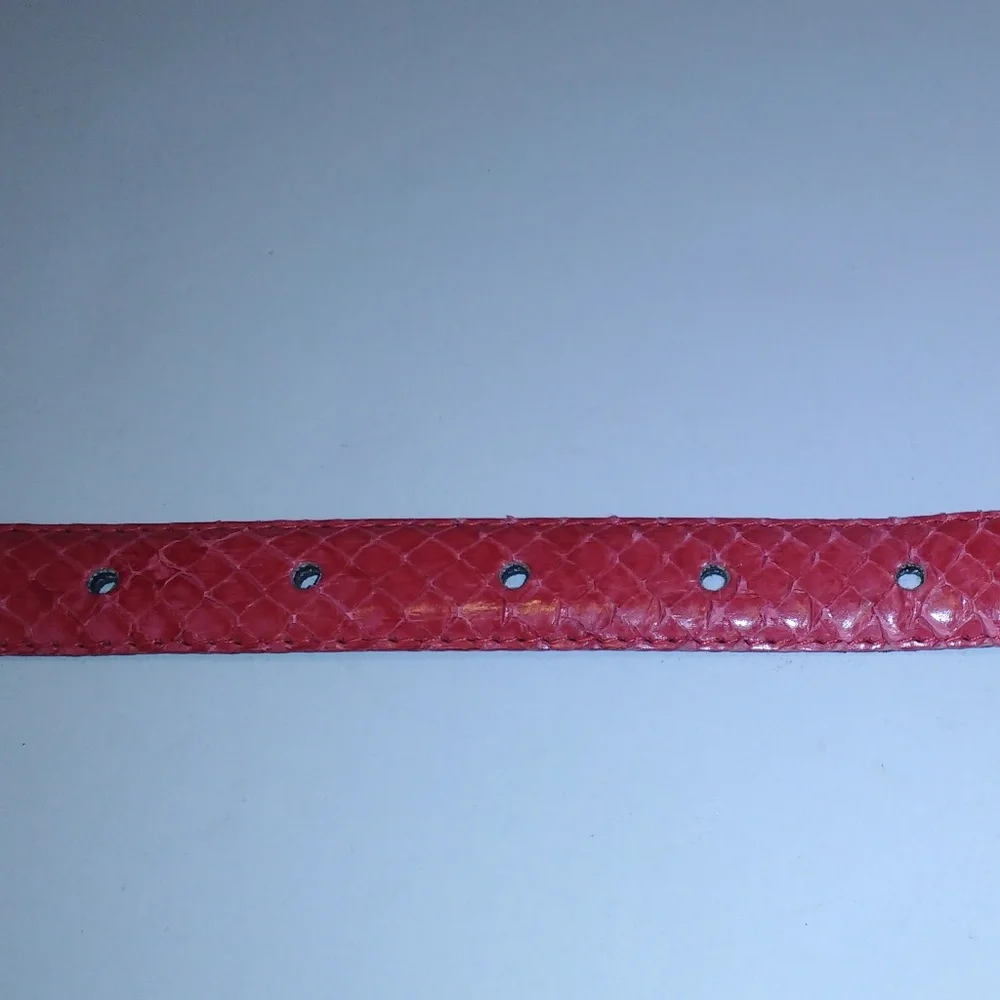 Honors genuine snake skin belt w/gold hardware L